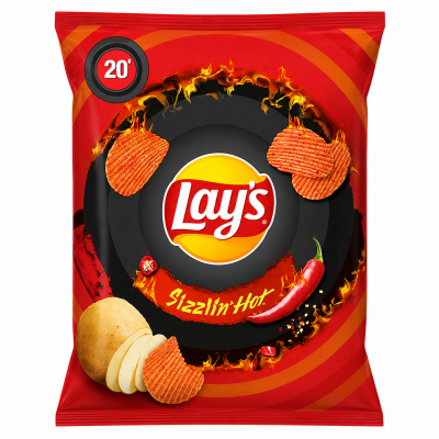 Lays chips sizzlin' hot 24x48g Lays chips sizzlin' hot 24x48g